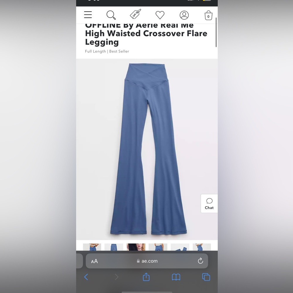 Aerie Blue crossover flared leggings